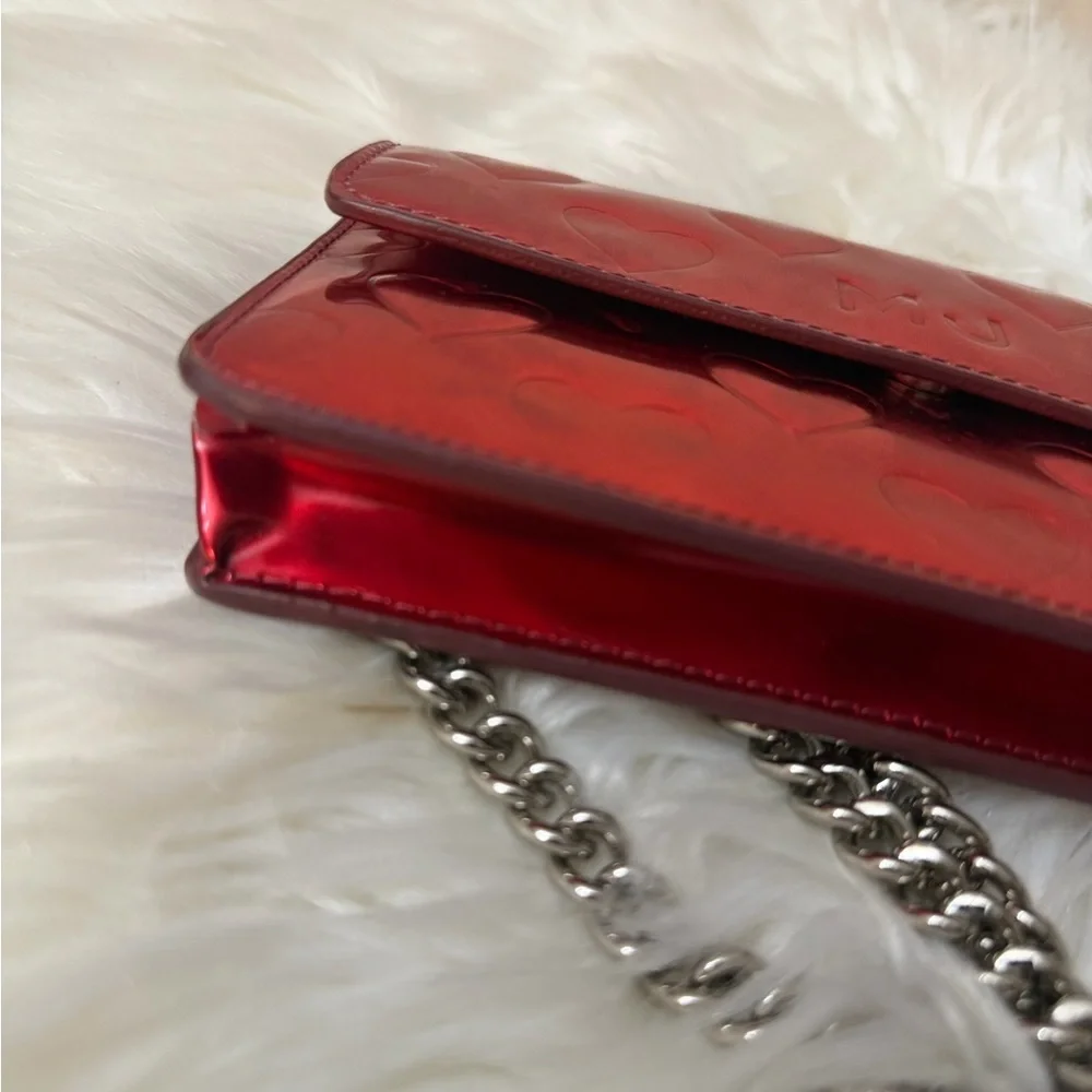 Marc Jacobs Red Heart Embossed Clutch